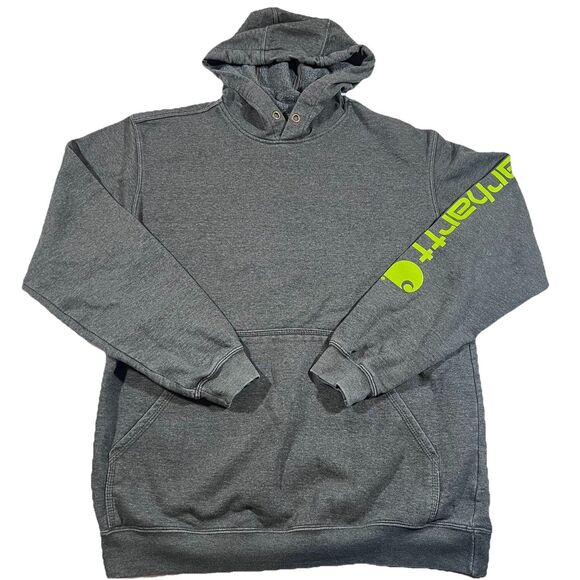 Carhartt Other - Carhartt Iconic K288 Logo Sweatshirt Loose Fit Gray Hoodie Men's Medium